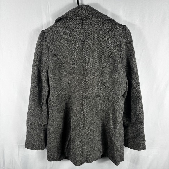 Guess Los Angeles Herringbone Tweed Toggle Peacoat Jacket Size Medium - Picture 5 of 6